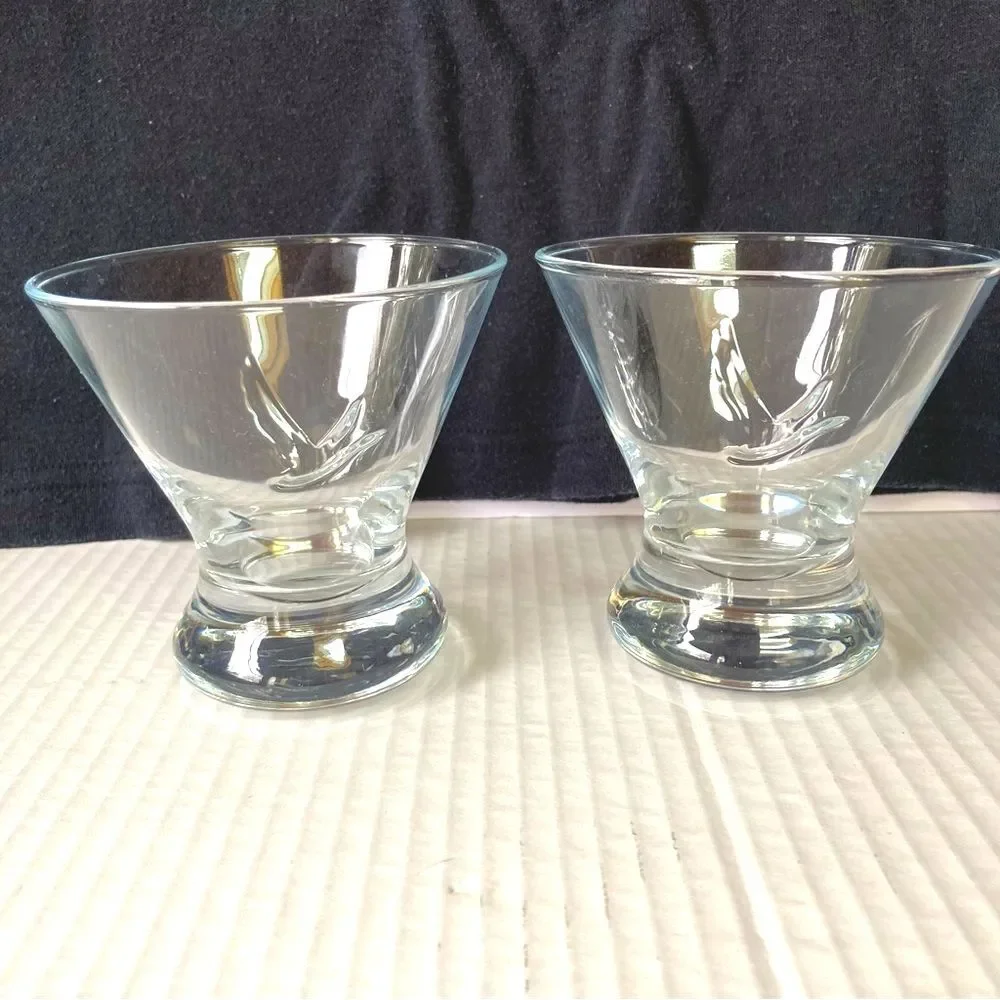GREY GOOSE Vodka Limited Edition Clear Logo Lowball Glasses 8 oz Set of 2